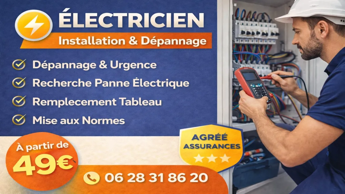 Électricien professionnel intervenant à Plan-De-Cuques pour travaux électriques