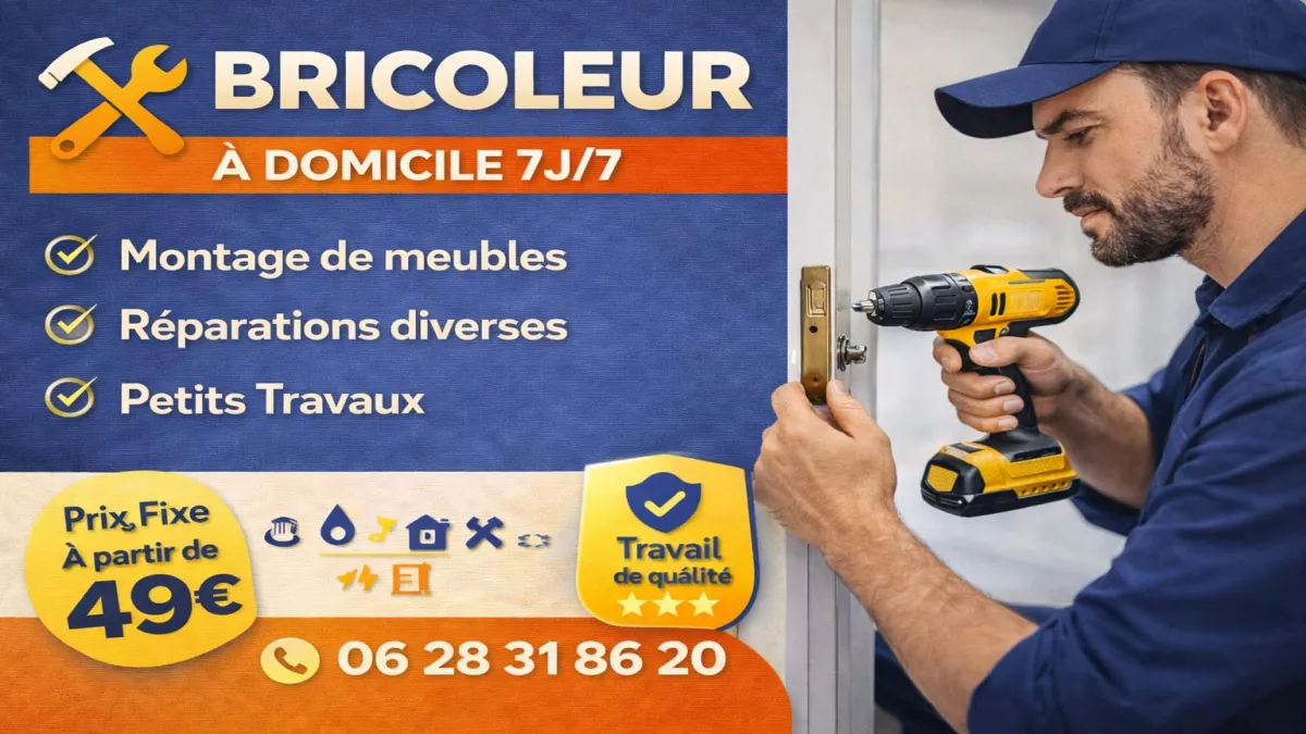 Bricoleur à Marseille 13001 pour petits travaux de bricolage et réparations à domicile